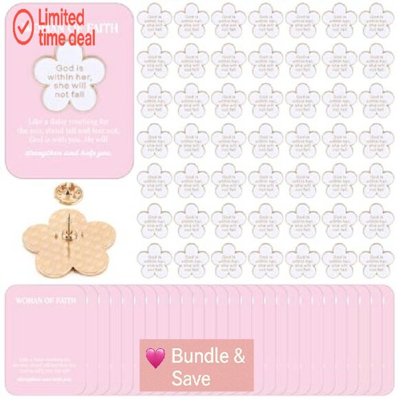 Faith Lapel Pin with Blessing Card, Zinc Alloy Enamel Brooch for Women - Picture 2 of 8